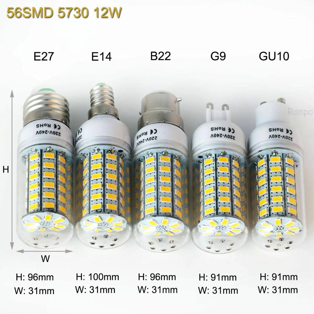 HOMZY 7-15W E27 LED Lamp E14 LED SMD5730 220V Corn Light Bulbs 24 36 56 72 LEDs Lamparas LED Chandelie for Home Decor Ampoule Led Light