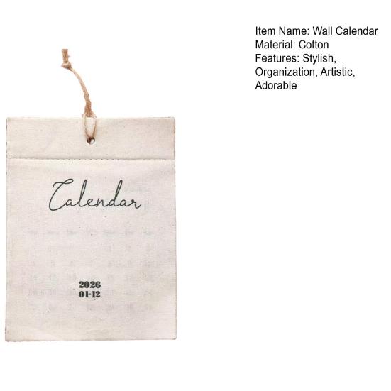 Тканевый настенный календарь 2026 Настенный тканевый календарь Янв. 2026 - Дек.