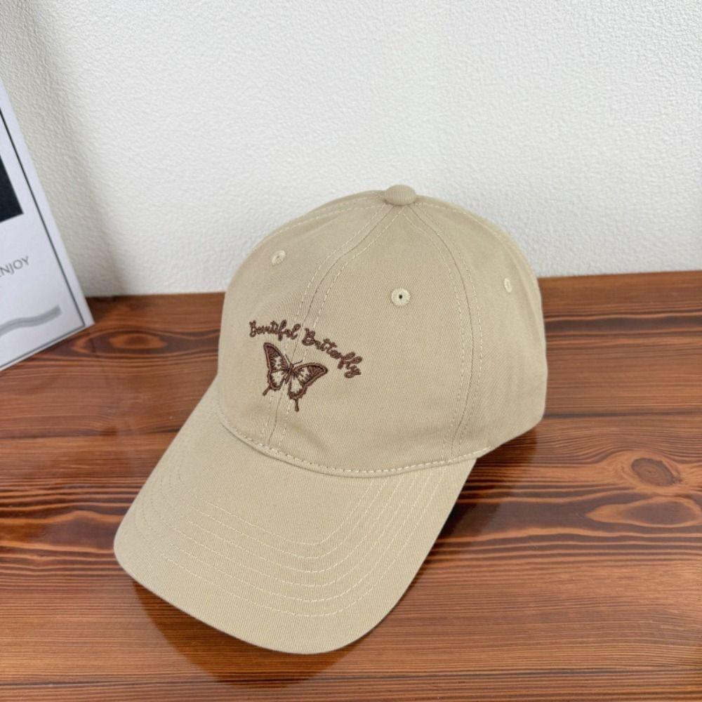 Cotton Butterfly Embroidered Hat Korean Style Women Peaked Cap Casual Y2k Baseball Hat  Women