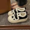 Breadboard Shoes Women's Autumn and Winter New Velvet Warm Niche Design Casual Shoes Velcro Cotton Shoes
