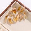 Natural Citrine Crystal Chip Electroplated Raw Stone Pendant Necklace