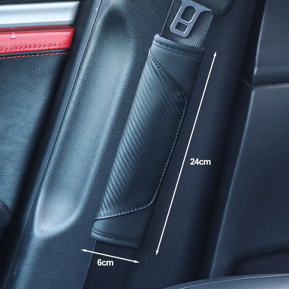 Car Seat Belt Shoulder Protector Universal Carbon Fiber Leather Shoulder Pad Summer Winter Breathable Safety Belt Accessories