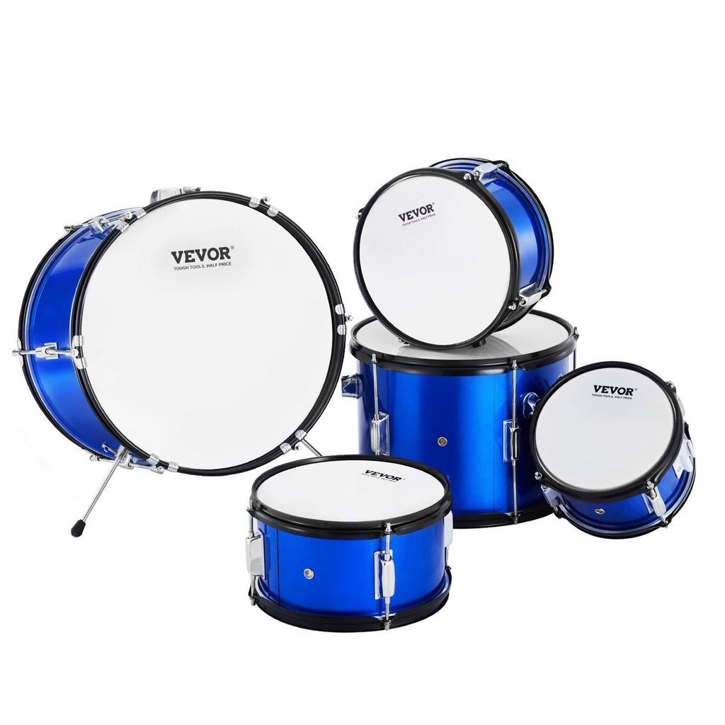 Kids Drum Set 5-Piece 16 in Beginner Children Drum Set with Throne Blue