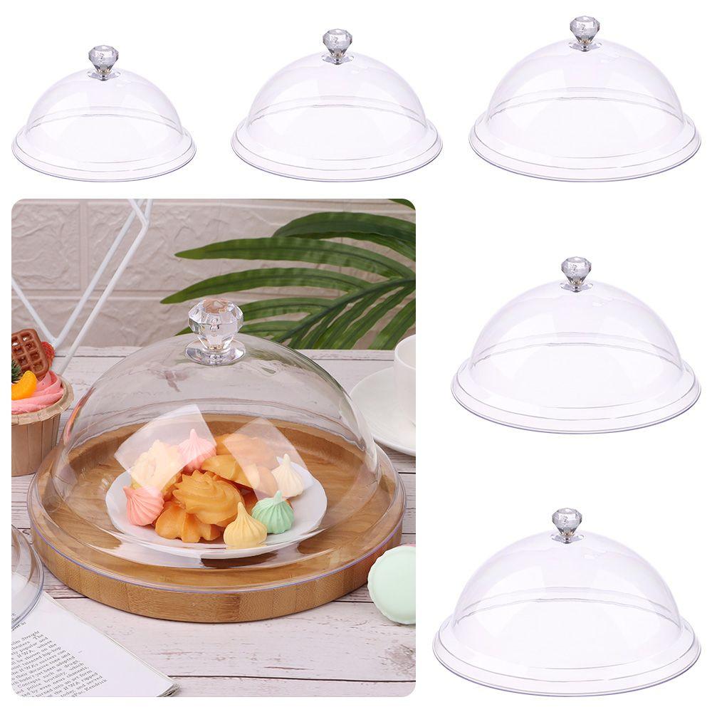 Storage Tray Round Dish Food Cover Cake Bread Plate Fruit Display Holder Dust-Proof Food Cover