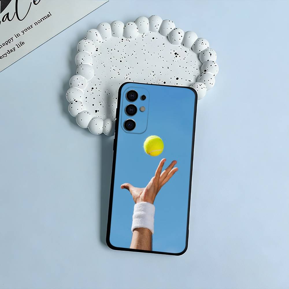 Популярный спорт - Чехол для телефона с теннисом для Samsung S25, S24, S21, S22, S23, S30, Ultra, S20, Plus, Fe, Lite, Черный Мягкий Силикон