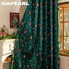 1 шт. 100% Светонепроницаемая штора Модные и универсальные зеленые шторы с принтом для спальни, гостиной, балкона, окна для домашнего декора