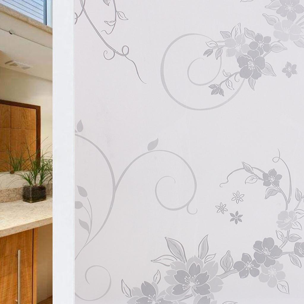 Window Privacy Film Glass Window Film Removable Vinyl Door Window Coverings UV Blocking Self Non Adhesive Sticker for Home Decor