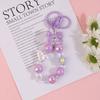 Sweet Colorful Bow Beaded Keychain Bag Pendant Phone Earphone Case Decoration Accessories  Bowknot Bead Keyring Gifts