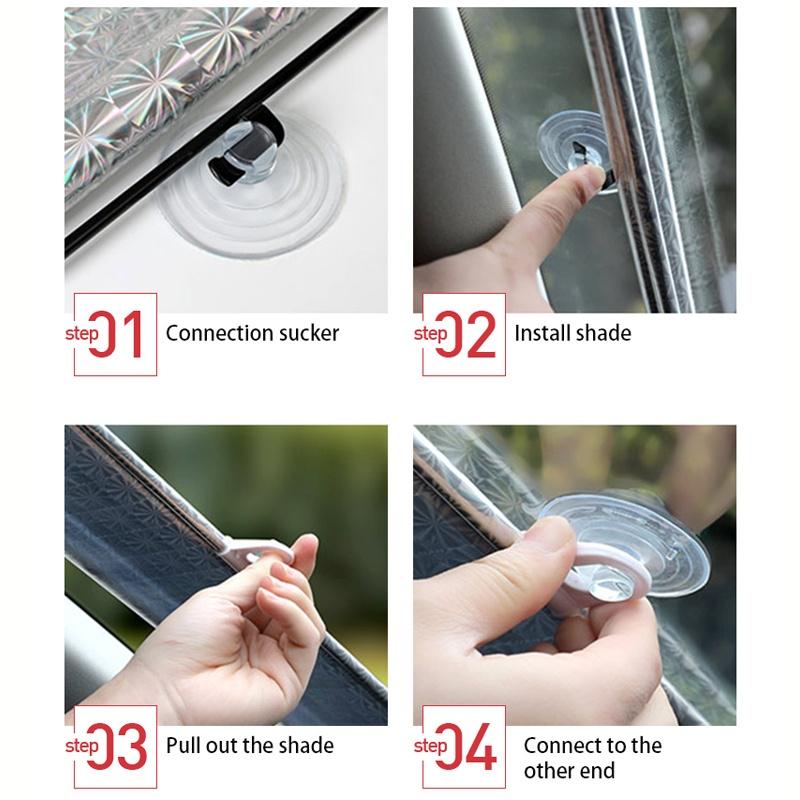 Car Sunshade Sun Visor Protector Auto Parasol for Front Rear Windshield Side Window Shade Block Interior UV Protective Curtains