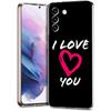 Чехол для телефона Samsung Galaxy S24 Ultra S23 FE S22 S20 S21 5G S10 S9 Plus S10E S8 Прозрачный Я люблю тебя Розовое Сердце