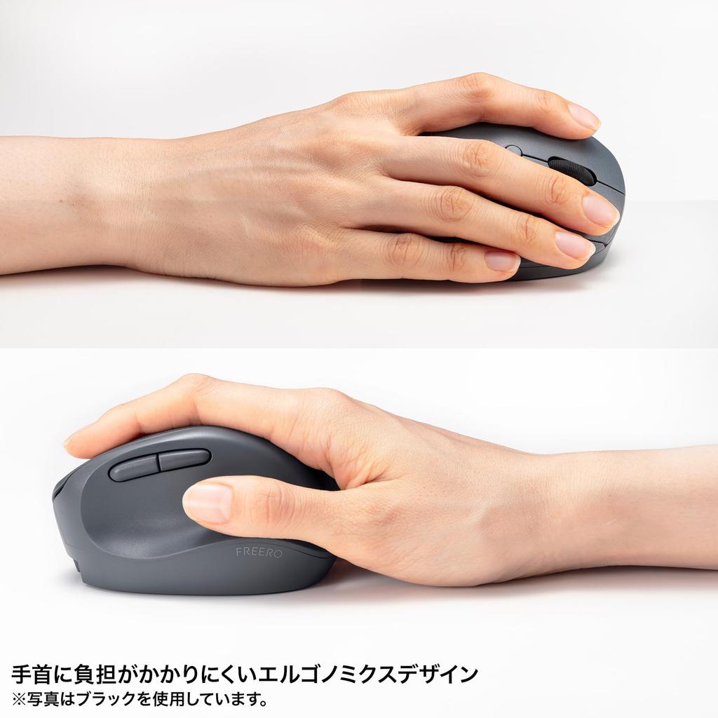 Sanwa Supply Quiet Bluetooth Small Ergonomic Mouse 5 (Rechargeable, Buttons, Blue) MA-EBBS522BL