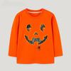 Футболка с длинным рукавом Autumn Pumpkin Glow для детей с принтом на Хэллоуин, детская одежда для мальчиков и девочек, повседневная удобная футболка