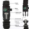 Seven-core Umbrella Rope Woven Five-in-one Bracelet Compass Survival Hand Rope Outdoor Mountaineering Camping Emergency Life-saving Bracelet