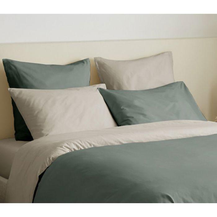 Pack complet 6 pièces Eucalyptus/Lin réversible housse de couette pour lit 160 x 200 cm
