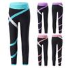 Детская спортивная одежда для девочек, леггинсы с цветными блоками, эластичные спортивные штаны для гимнастики, йоги, тренировок и фитнеса