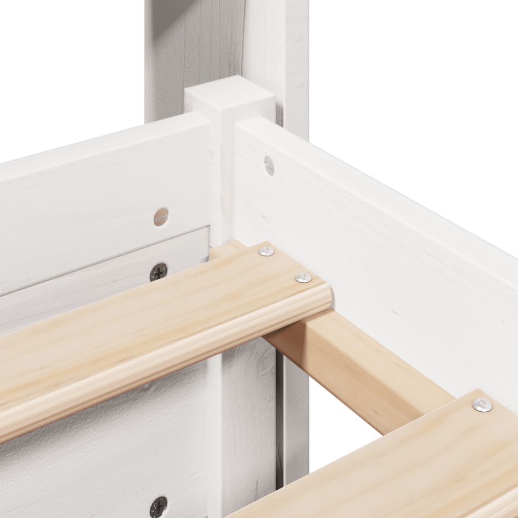 Bed Frame with Headboard Without Mattress White 160 x 200 cm