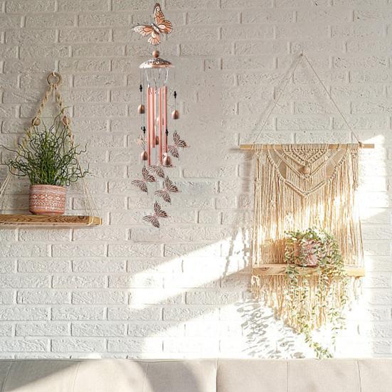 Бабочка, птица, колокольчики, уличный подвесной декор, креативная форма, нержавеющая, устойчивая к коррозии, четкая звуковая трубка, подвеска с колокольчиками