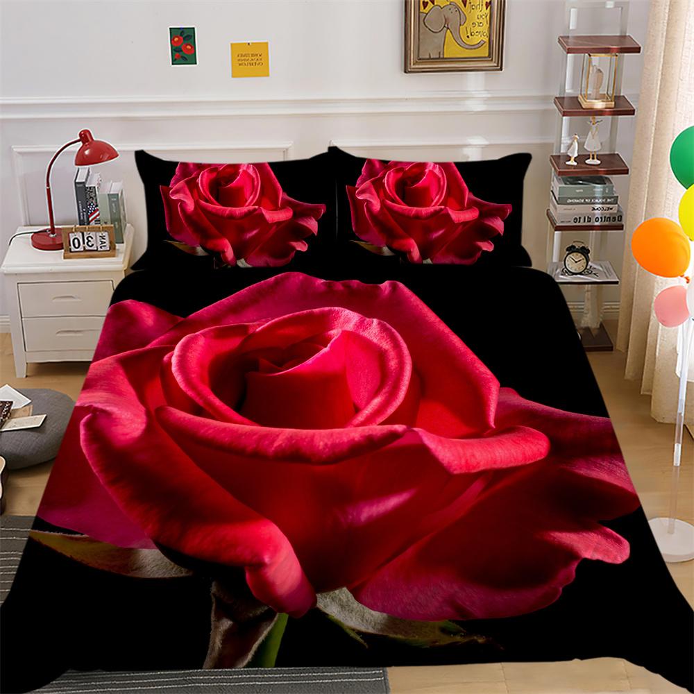 Комплект постельного белья с цветочным принтом, двойной размер, полиэстеровые покрывала, модное высококлассное домашнее постельное белье