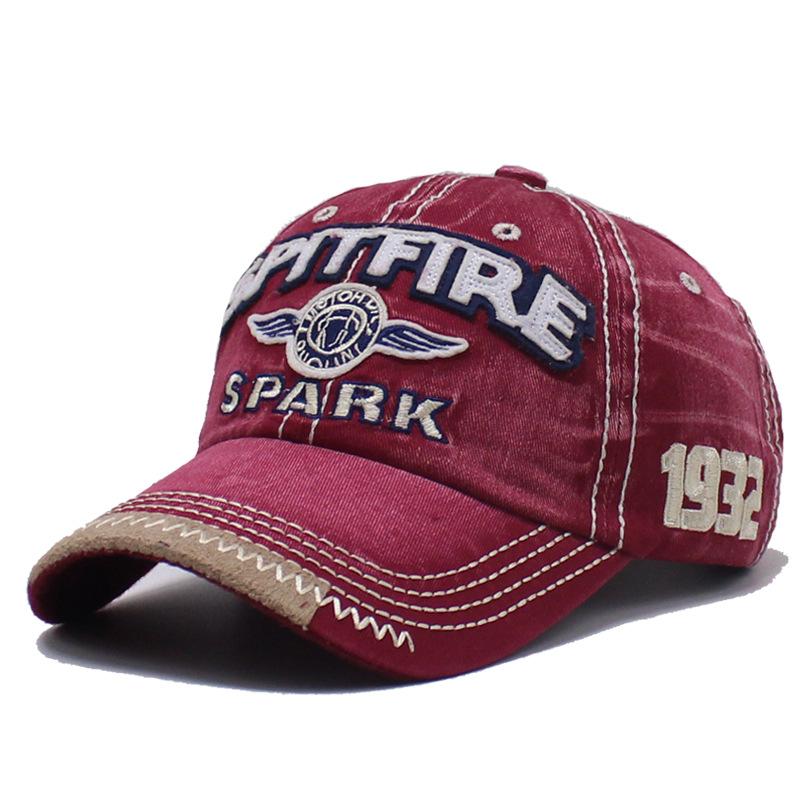 Letter embroidery curved brim baseball cap European and American street trendy men sports and leisure women's visor cap cap