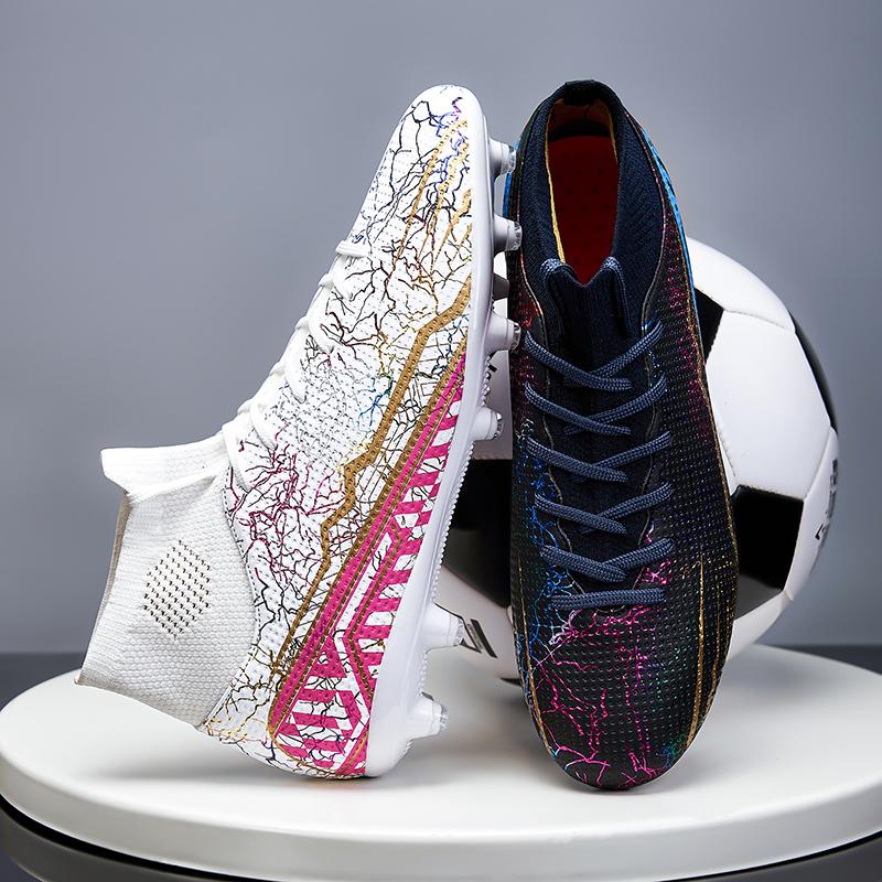 Professional Non Slip Football Boots Mens Football Shoes High Top FG/TF Grass Adult  Outdoor Futsal Court Football Boot for Men