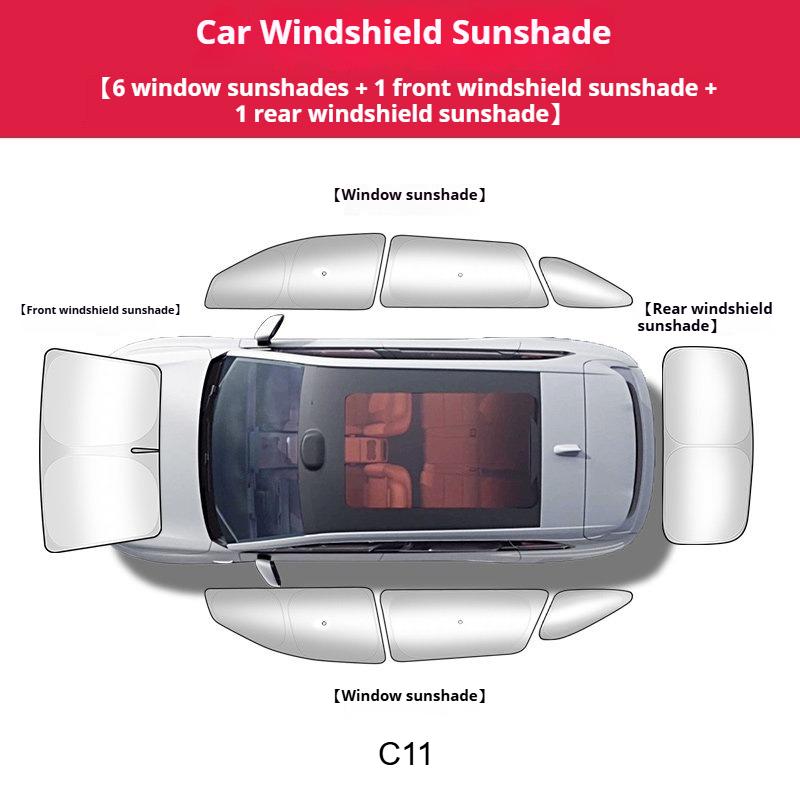 Car Sunscreen Shade Curtain for Leapmotor C10 C16 B10 Lafa5 Double-layer Full-Car Privacy Shades Heat Insulation Sunshade Panel