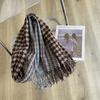Шарф в клетку «гусиная лапка» Женский осенне-зимний новый корейский стиль Универсальная студенческая шаль Теплый шарф Мужской тренд
