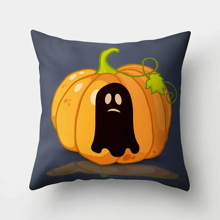 45x45см Хэллоуин Тыква Привидение Черный Кот Принт Наволочка Дом Гостиная Диван Декорация Подушка