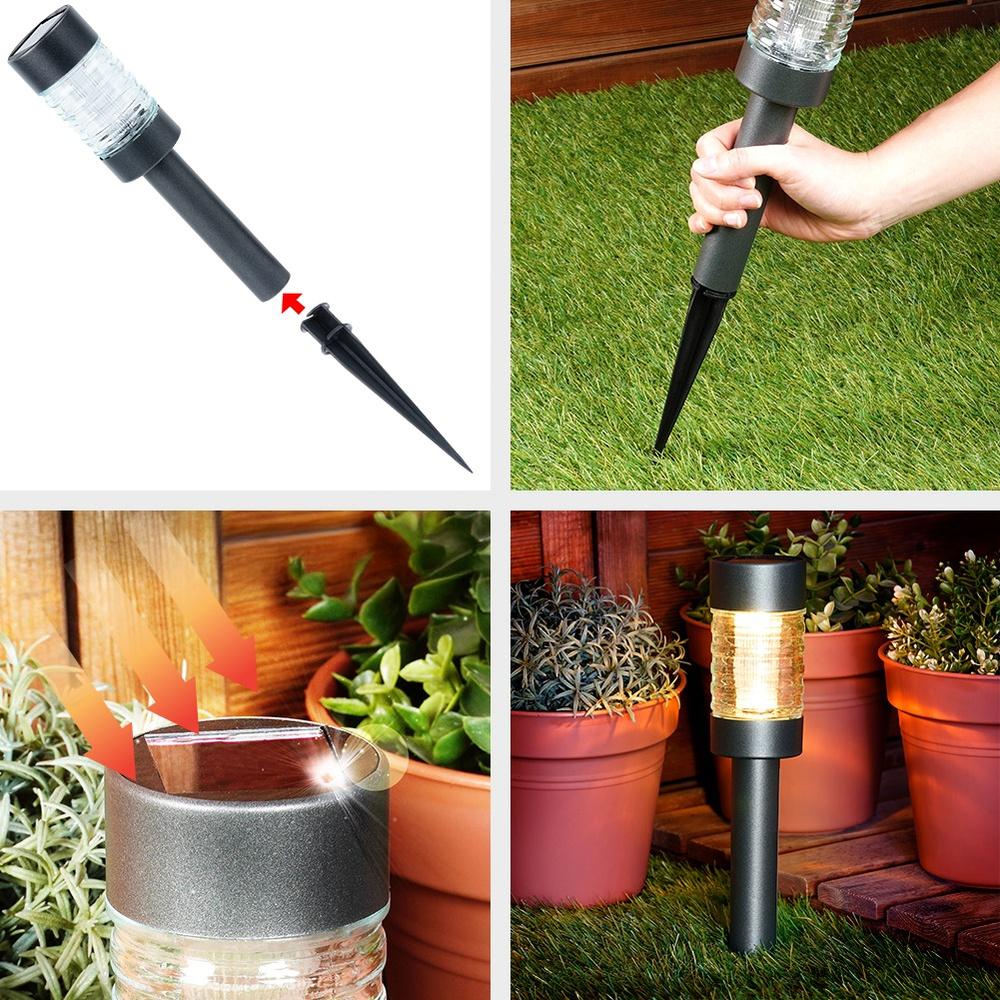 Solar Garden Lamp, LED Ground Lamp with Sensor