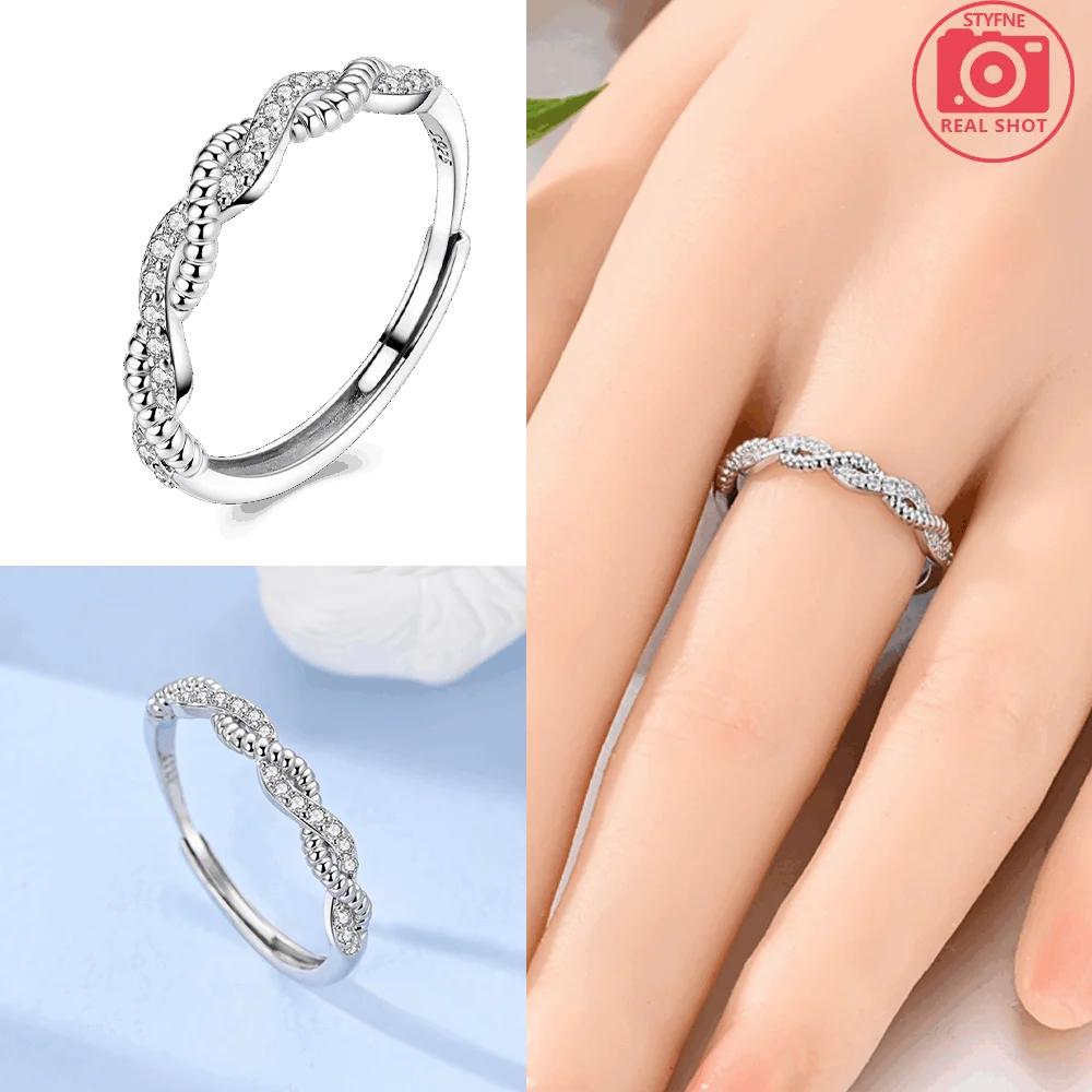 Girl Original Metal Round Zirconia Ring Accessory Twisted Intertwined Valentine'S Day Fine Wedding Gifts Accessory Set Elegant Fashion Beautiful