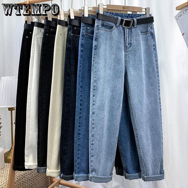 Women's Cowboy Straight Leg Pants High Waisted Loose Cropped Pants Haren Pants Jeans