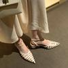 Fashion Women Sandals NEW Retro Pointed Hollow Mid Heel Thick Heel Baotou Fashion Sandals Womens Shoes  Zapatos De Mujer Sandals Women