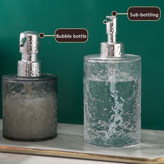 300/400ML Ripple Liquid Soap Dispenser Shampoo Body Hand Wash Shower Gel Facial Cleanser Container Bathroom Refillable Empty Press Pump Bottle