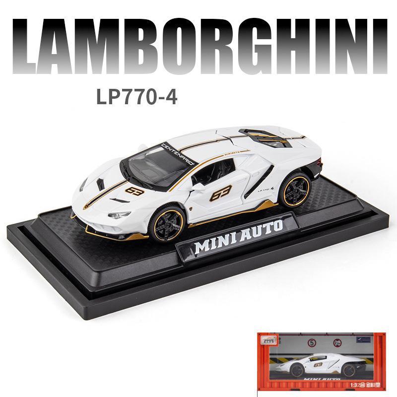 1:32 масштаба Lambo LP770-4, литая под давлением модель автомобиля из сплава, игрушечный автомобиль с откатным механизмом, звуком и светом для детей, взрослых, подарочная коллекция
