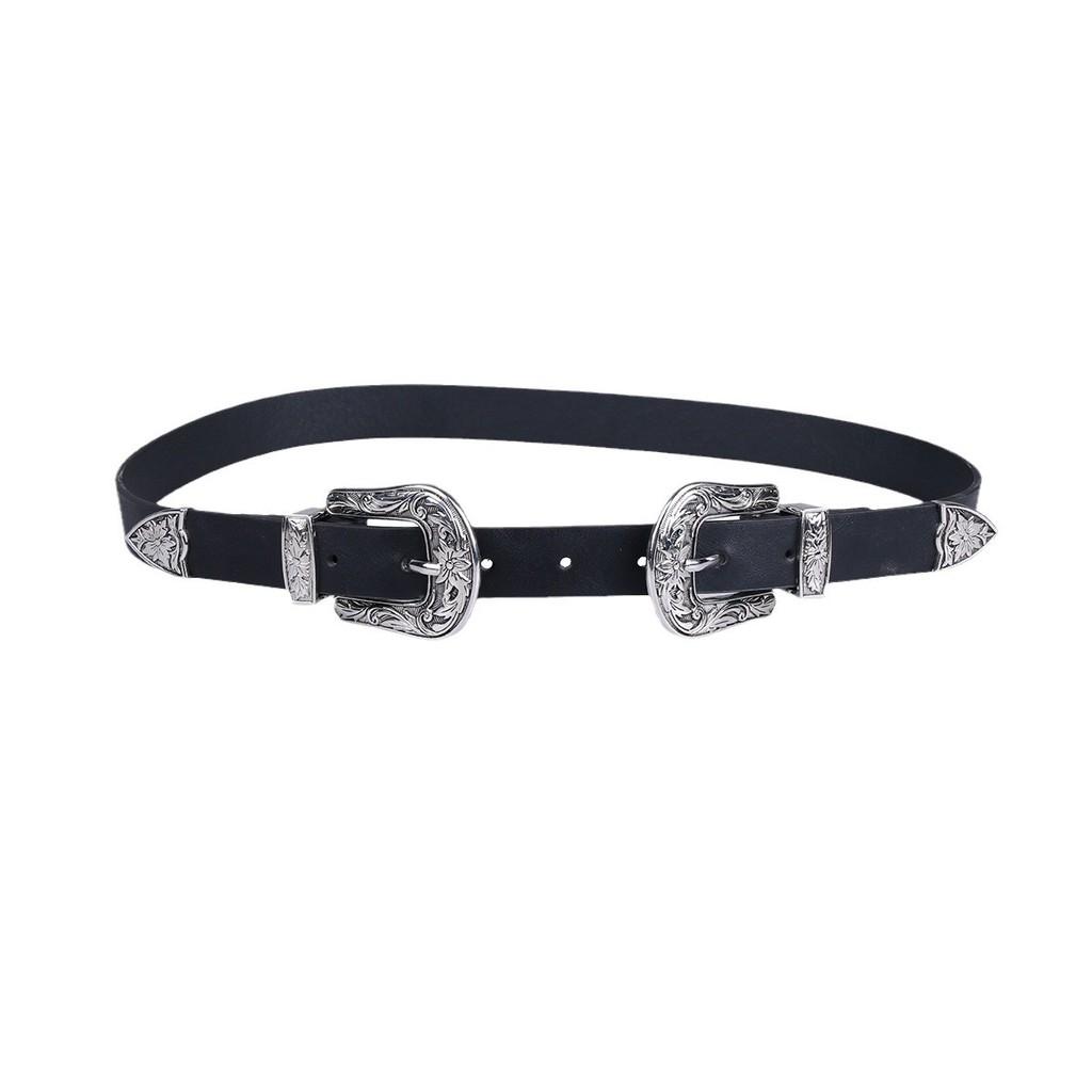 Vintage Floral Design Womens Faux Leather Belt With Alloy Buckle