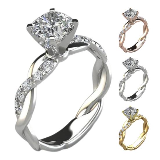 Обручальное кольцо витой сверкающий высококачественный браслет со стразами и костяшками ювелирных изделий