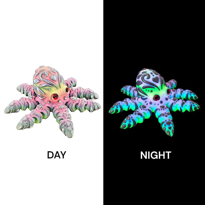 3D Printed Octopus Figurine Flexible Articulated Tentacles Cute Entrance Cabinet Ornament for Modern Home Aesthetic Decor