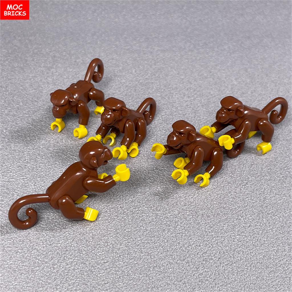 Кирпичики MOC Джунгли Подлесок Лесное животное Обезьяна Коза Жираф Птица Ночная сова Аксессуары Строительные блоки Игрушки-друзья Подарки