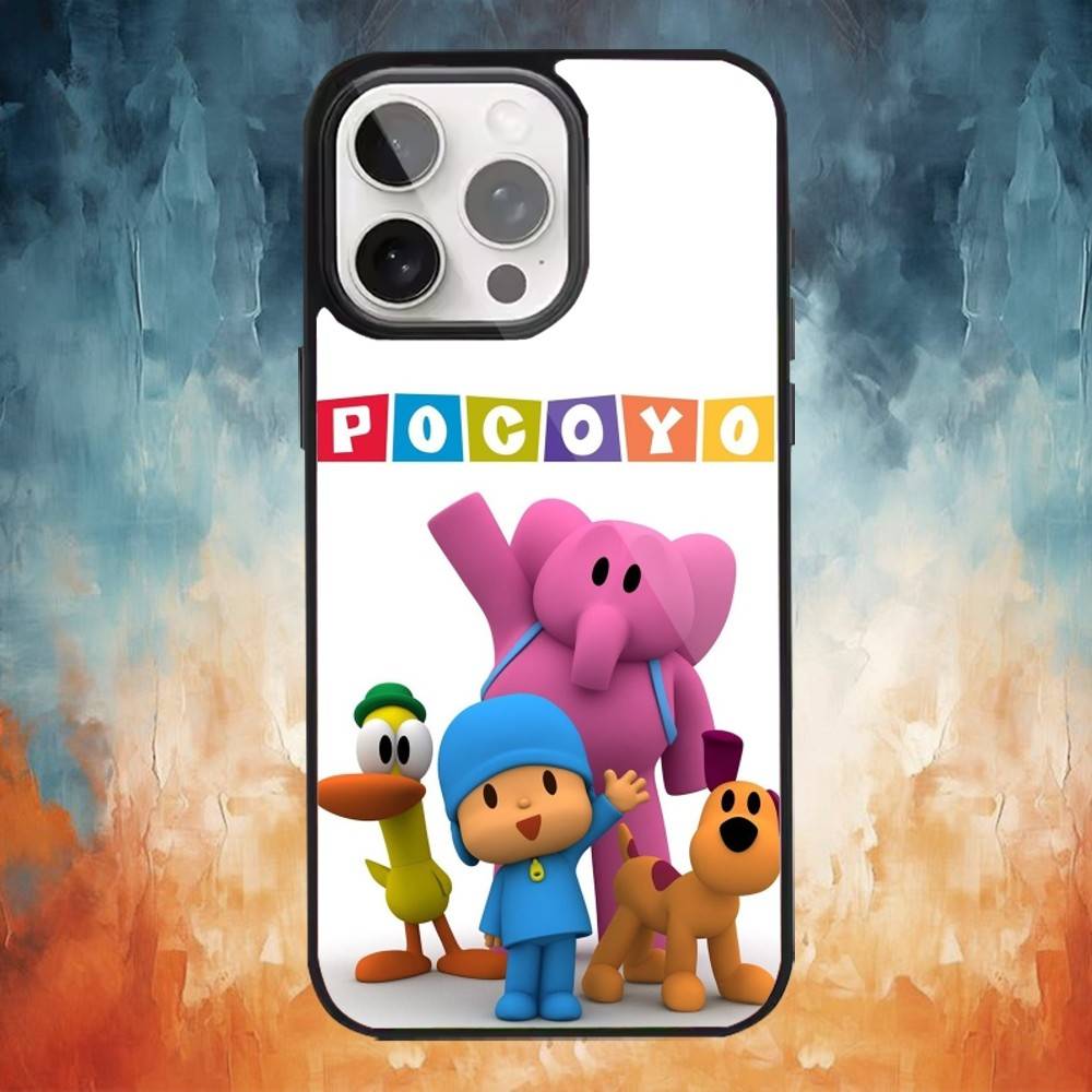 Мультяшный милый чехол для телефона P-Pocoyo для iPhone 17 16 15 14 13 12 Pro Max Plus для Magsafe Зеркальный Беспроводной Магнитный Чехол