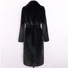Winter Women Faux Rabbit Fur Coat Long Fur Coat Loose Lapel OverCoat