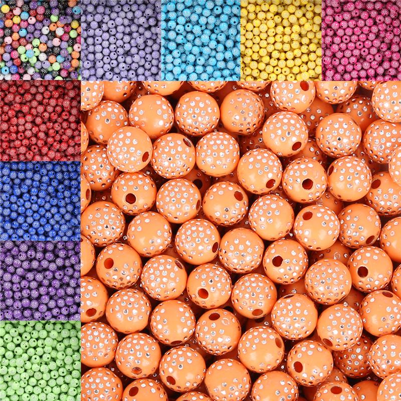 100шт / лот 8 мм блестящие акриловые бусины