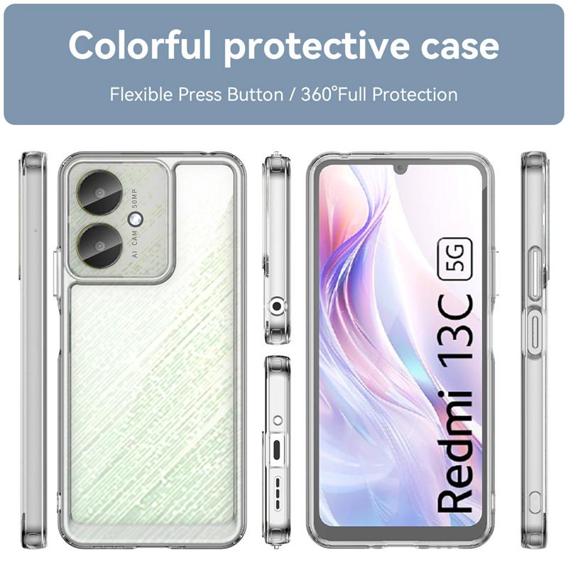 Для Xiaomi Poco C65 Чехол Xiaomi Poco C65 Накладка Роскошный Противоударный Жесткий ПК ТПУ Защитный Чехол для Телефона Задняя Крышка Для Xiaomi Poco C65