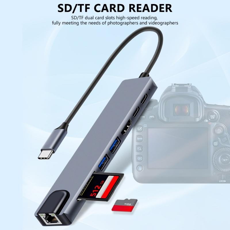 Многопортовые USB C док-станции с 4K HDMI, быстрой зарядкой, гигабитным Ethernet для ноутбуков, ПК и других устройств
