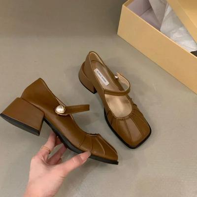 Модные женские повседневные туфли Мэри Джейн из мягкой кожи с мелким дизайном. Осенние туфли Мэри Джейн с квадратной головкой. Туфли на платформе в стиле Лолиты.