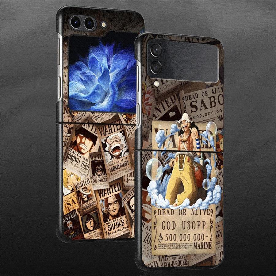 One Piece Poster Luffy Back Phone Cover Funda Case for Samsung Galaxy Flip3 Z Flip 7 6 5 4 3 Flip7 FE Flip4 Flip5 Flip6