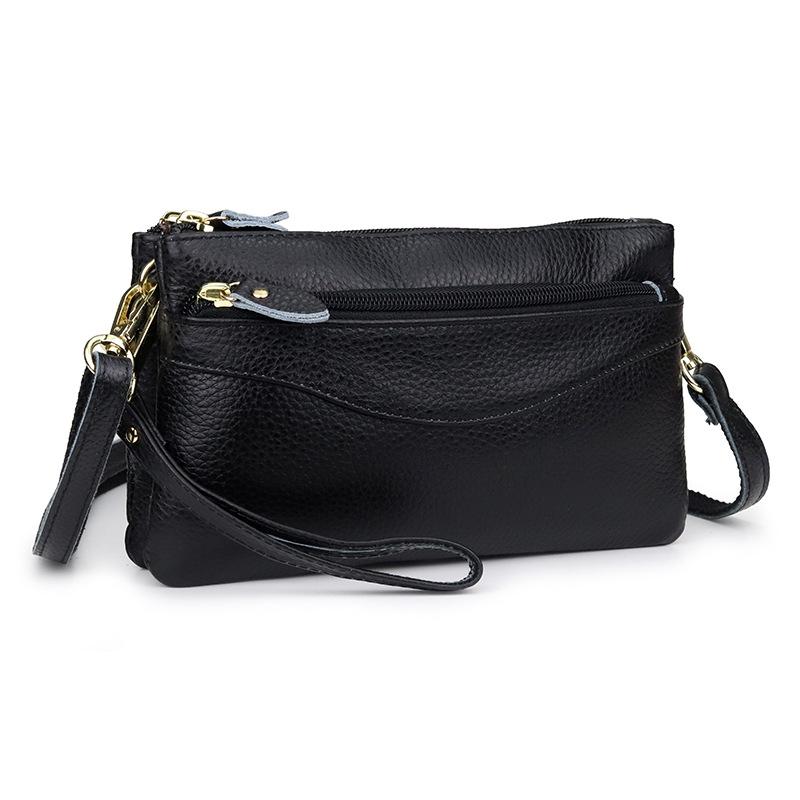 Genuine Leather Women Crossbody Bag Small Shoulder Handbags Casual Wristlet Clutch Purse Large Capacity Messenger Bags for Women