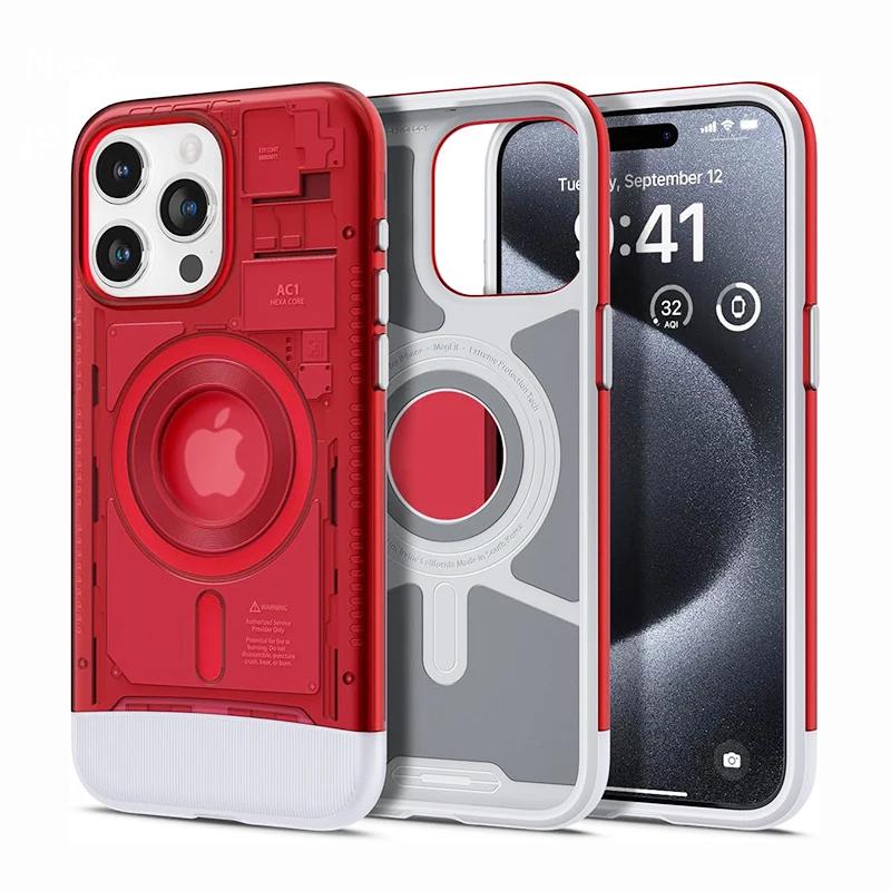 Роскошный классический чехол C1 Magsafe для iPhone15 16 Pro Max 13 14 16pro Ultra Hybrid AC1 жесткий магнитный защитный чехол с коробкой