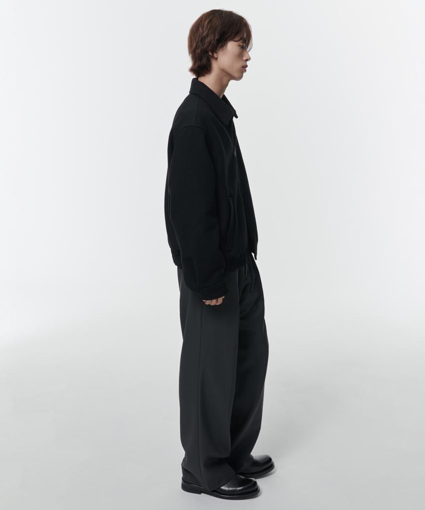 Musinsa Standard Wool Blend Minimal Blouson Jacket [Black]