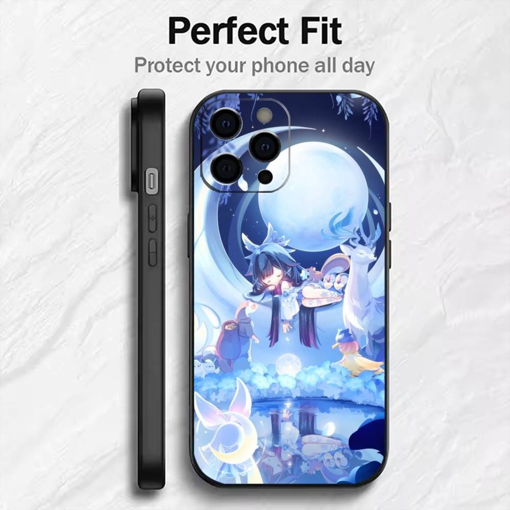 Чехол для телефона 'Девушка К-Коломбина' для iPhone 17, 16, 15, 14, 13, 12 Plus, Max, Мягкий Силиконовый, Черный