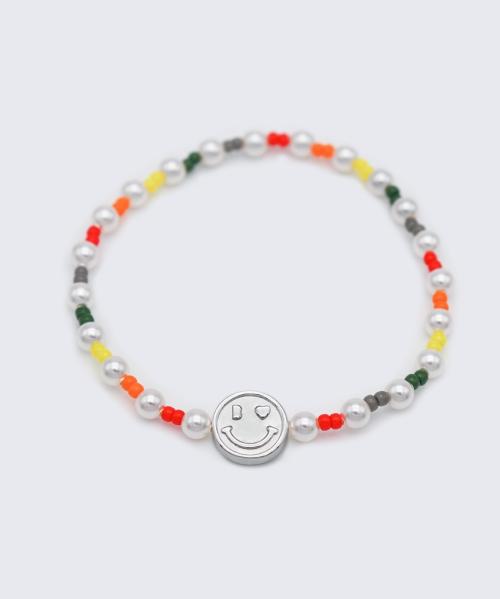 Браслет Bonbeau Heart Smile со смешанным жемчугом Swarovski Браслет Kitsch Smile с подвеской-смайликом и смешанным жемчугом Swarovski