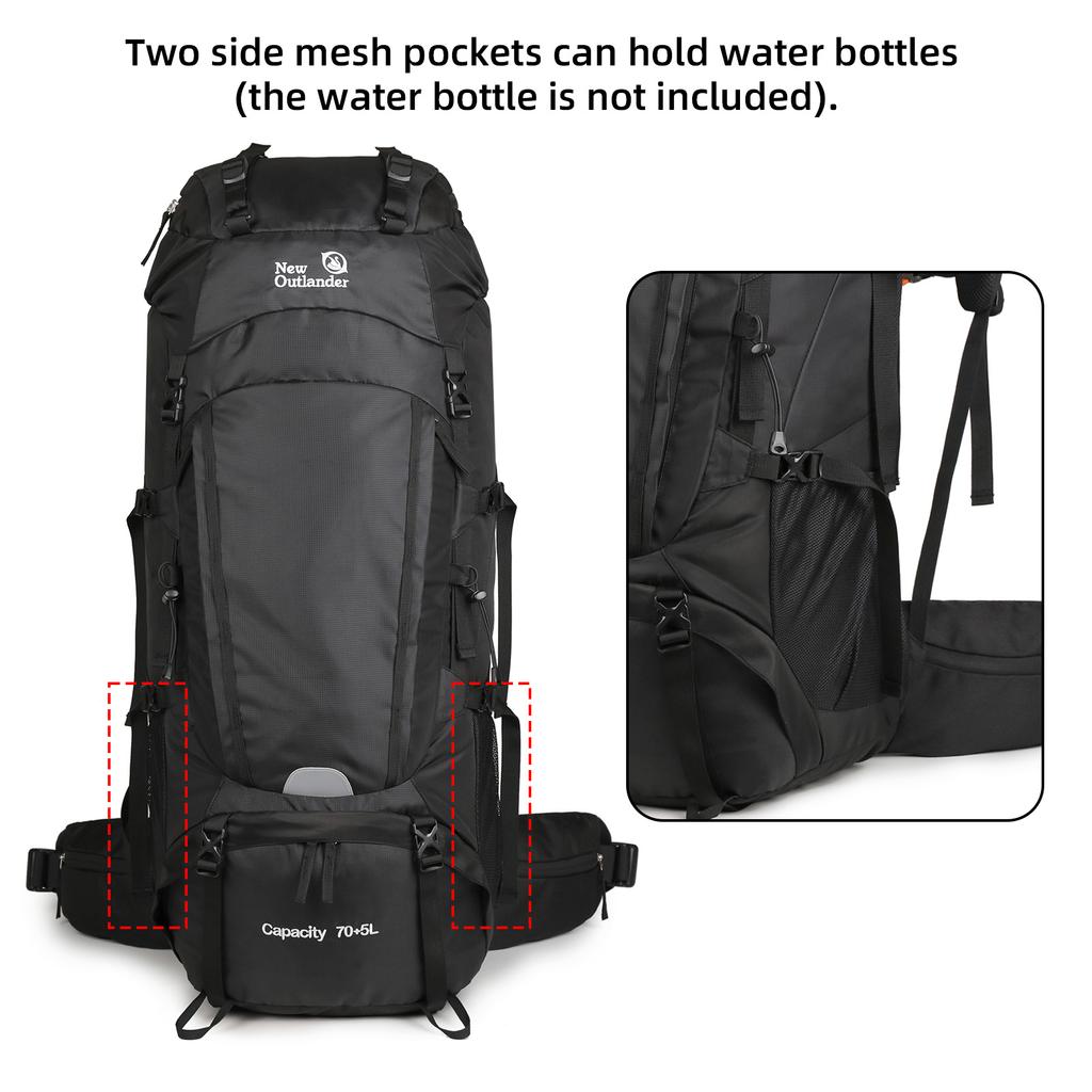 75л походный рюкзак большой емкости кемпинговый рюкзак с дождевиком обувь склад